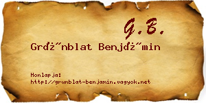 Grünblat Benjámin névjegykártya